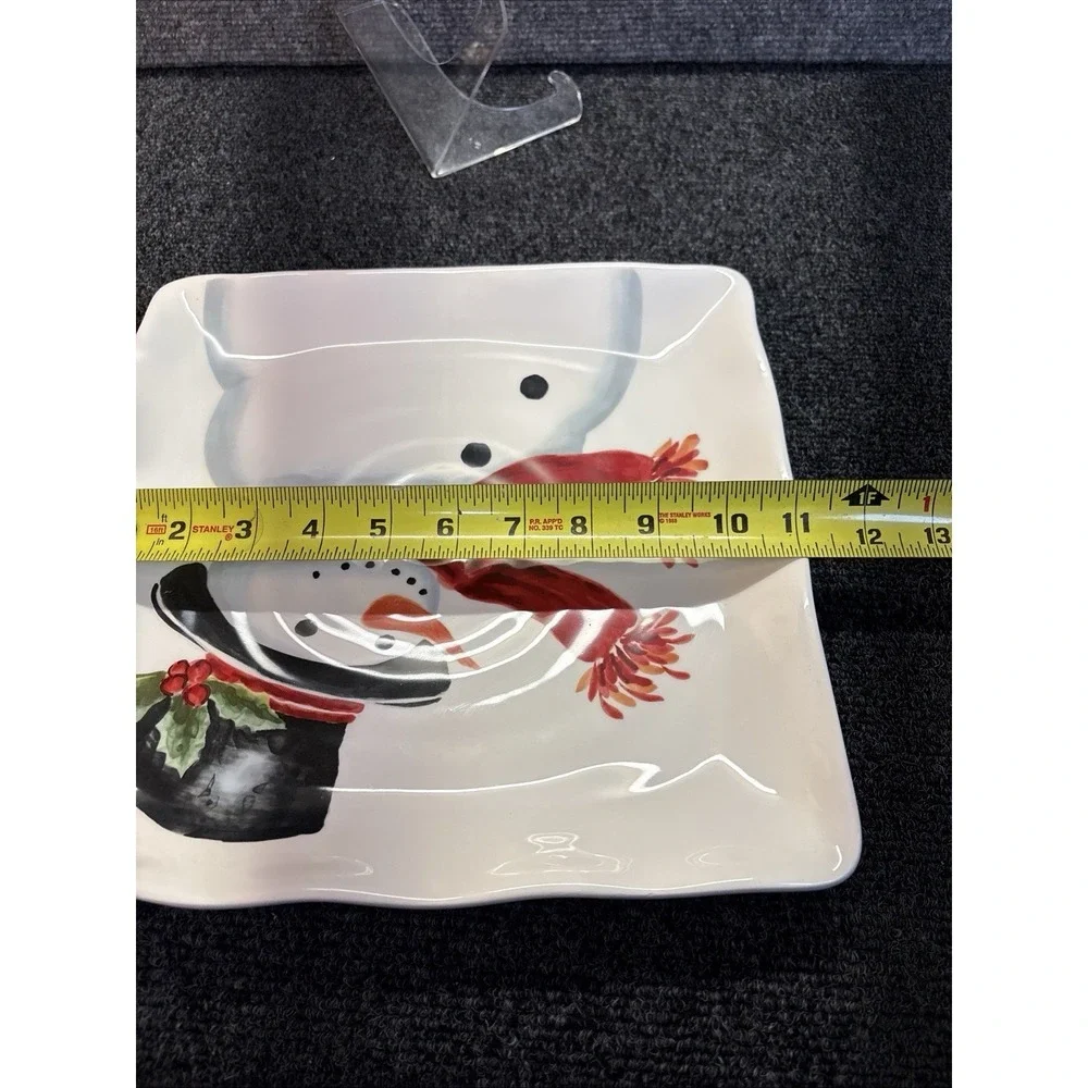 Maxcera~Toile Snowman Top‎ Hat Plate/Platter~11
